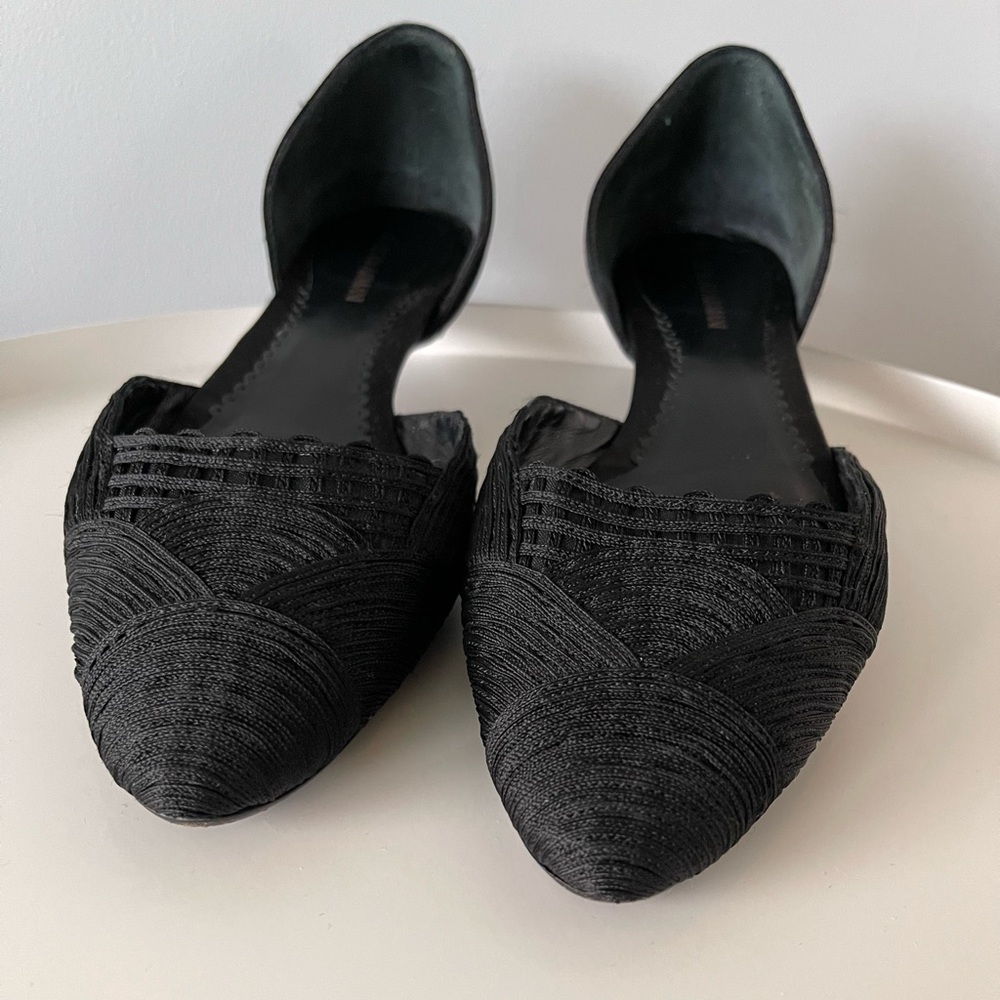 Giorgio Armani black flats, 38.5 (8.5. US)